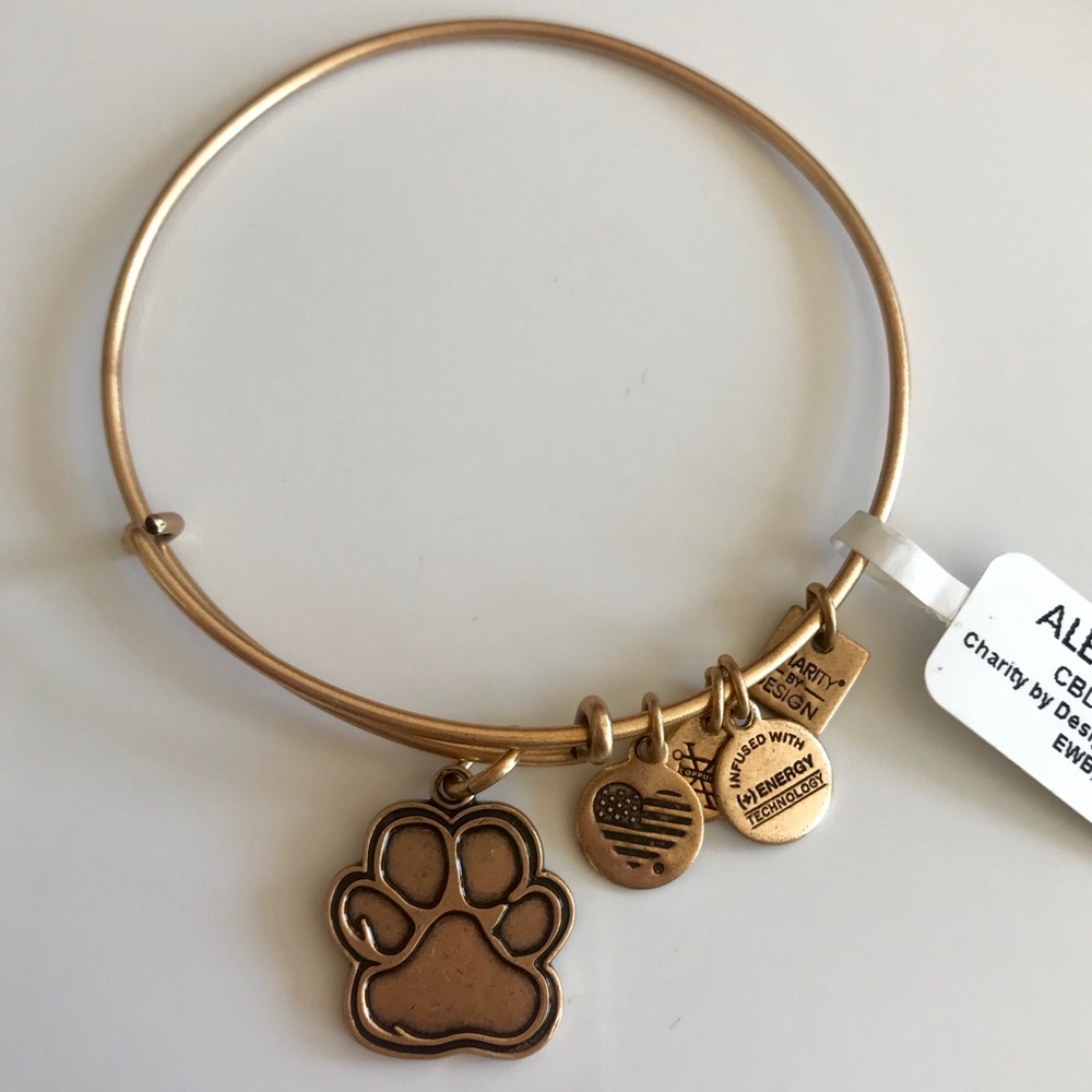 NWT Alex And Ani bracelet, gold dog paw